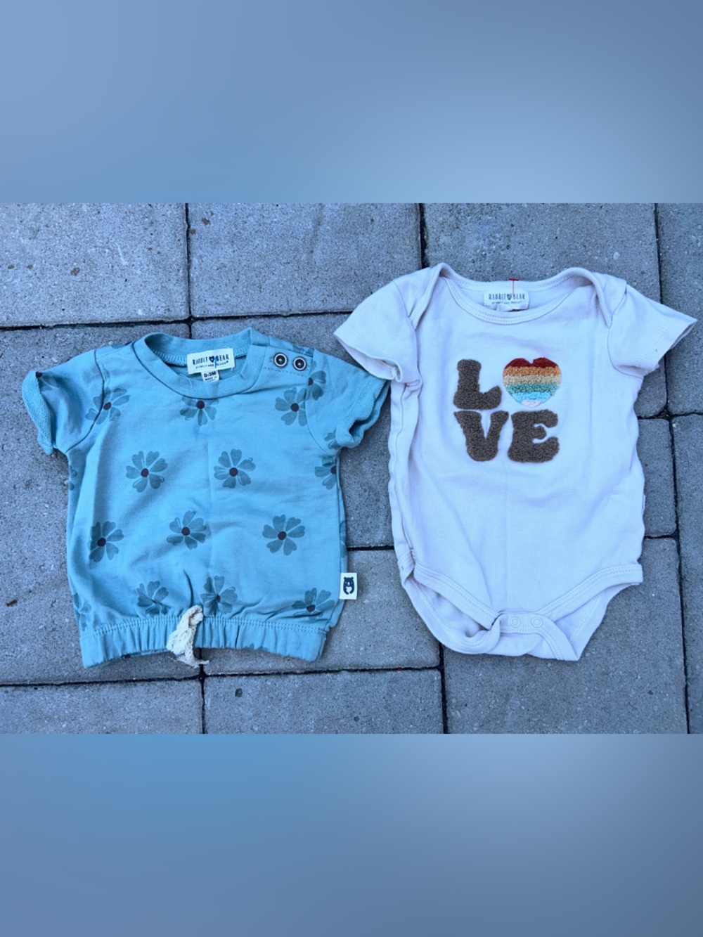 (2) Rabbit +Bear Kids Top & Onesie
